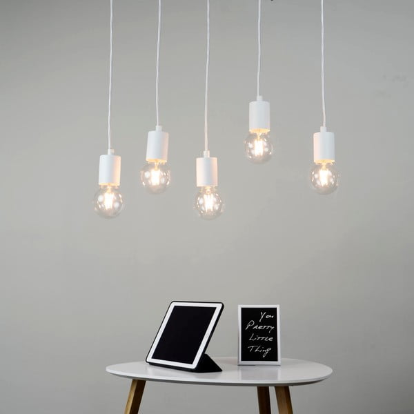 Бяла висяща лампа с пет рамена Basic Cero - Sotto Luce-image-1