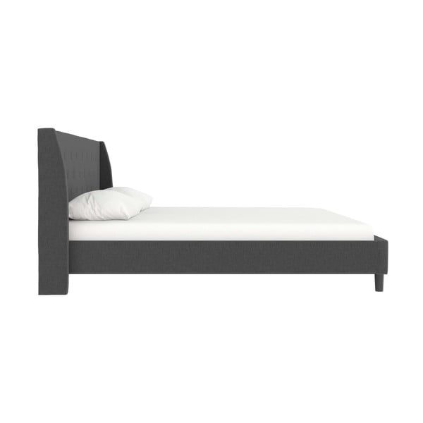 Тъмносиво тапицирано двойно легло 180x200 cm Her Majesty – Støraa-image-3