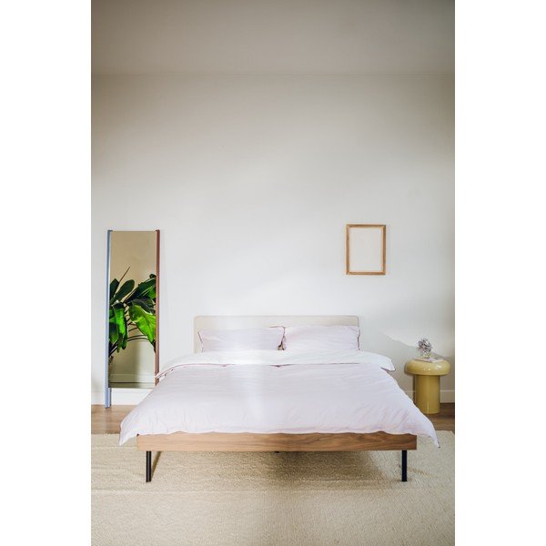 Двойно легло 200x200 cm тапицирано/ПДЧ от декор от орех с включена подматрачна рамка в тъмно естествен цвят Streiko – noo.ma-image-2