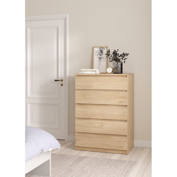 Скрин от дъбов декор  в естествен цвят 77x111x50 cm Naia – Tvilum-image-1