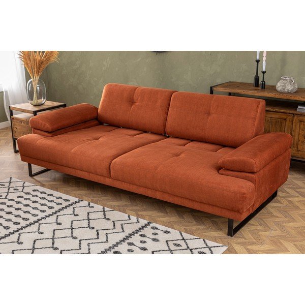 Оранжев разтегателен диван 239 cm Mustang - Balcab Home-image-3