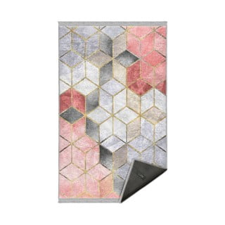 Сиво-розов миещ се килим 80x140 cm - Mila Home