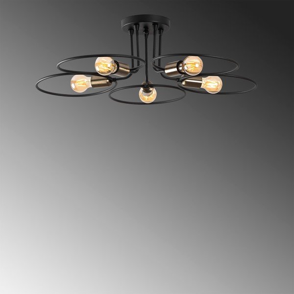 Черно осветително тяло за таван Circle – Opviq lights-image-3