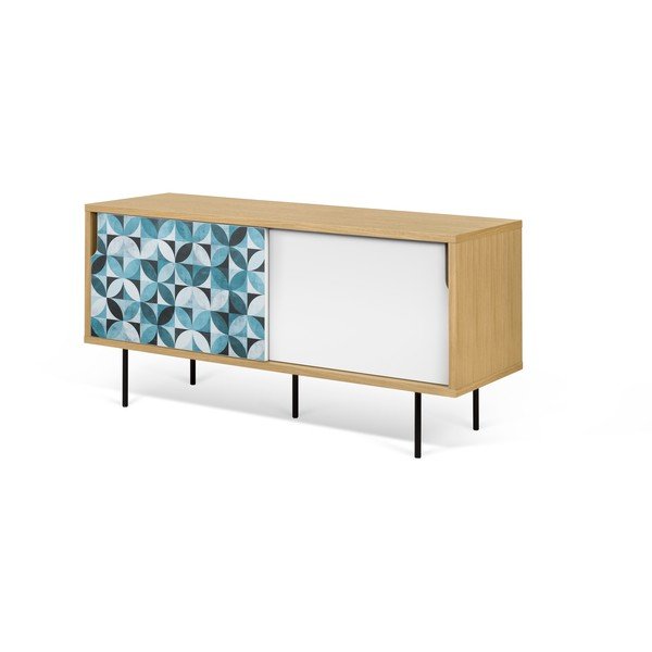 Малка дъбова маса за телевизор с метални крака Dann Morocco - TemaHome-image-2