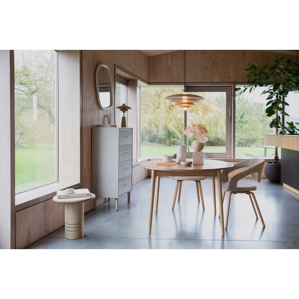 Кръгла сгъваема трапезна маса с допълнителна плоча с дъбов плот ø 120 cm Twist – Zuiver-image-1