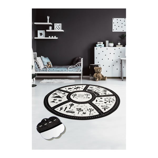 Детски килим , ⌀ 140 cm Black City - Conceptum Hypnose-image-1