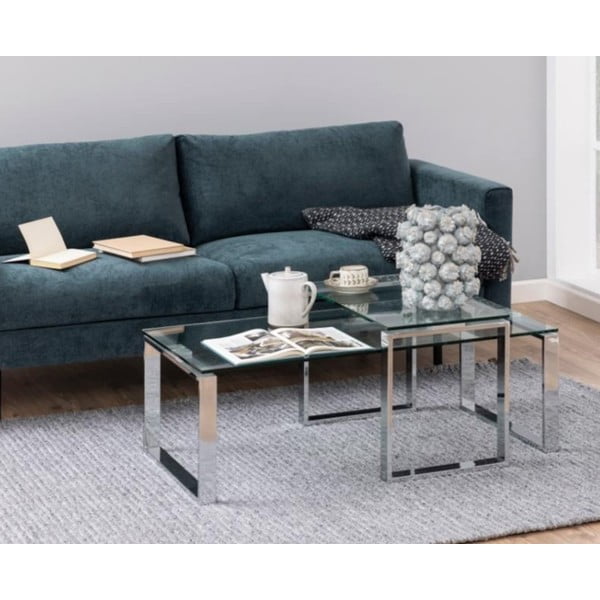 Масички за кафе в сребристо в комплект от 2 Katrine - Actona-image-1