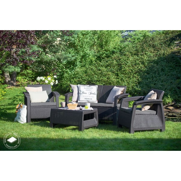 Тъмносив градински комплект за отдих за 4 Corfu – Keter-image-1