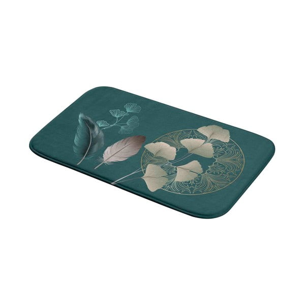 Тюркоазен килим за баня 45x75 cm Ginkoblue – douceur d'intérieur-image-2