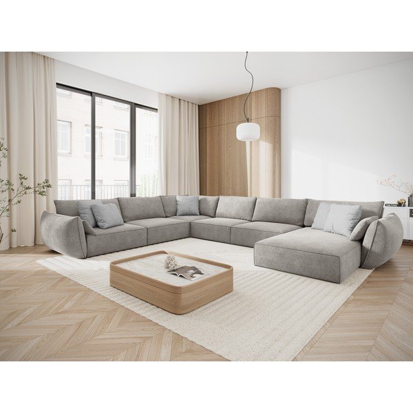 Светлосив ъглов диван (ляв ъгъл) Vanda - Mazzini Sofas-image-1