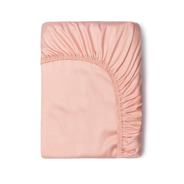 Розов чаршаф от еластичен памучен сатен , 90 x 200 cm - HIP
