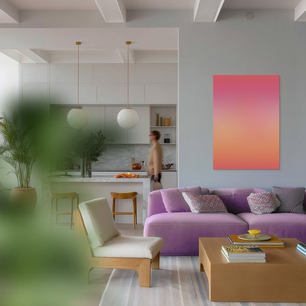 Печатна върху платно картина 70x100 cm Pink Aura – Styler-image-2