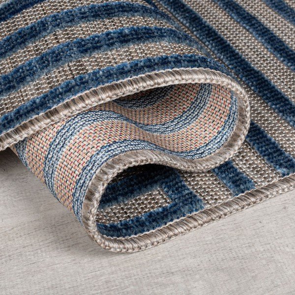 Тъмносин килим за открито и закрито 120x170 cm Vigo Blocks – Flair Rugs-image-2