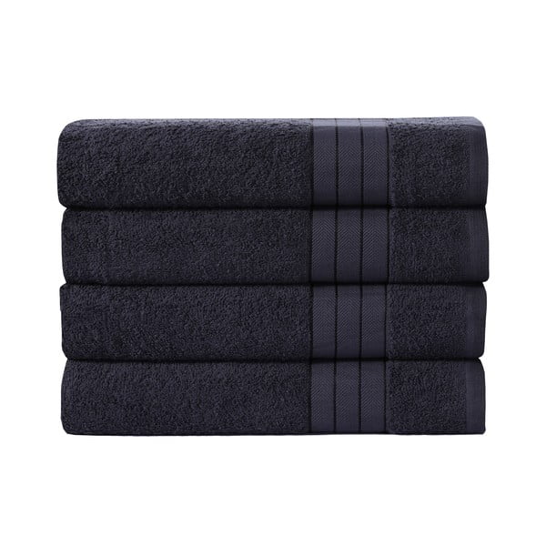 Черни памучни кърпи в комплект от 4 броя 50x100 cm - Good Morning