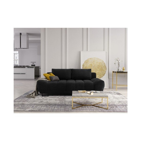 Черен триместен разтегателен диван Cumulus - Windsor & Co Sofas-image-1