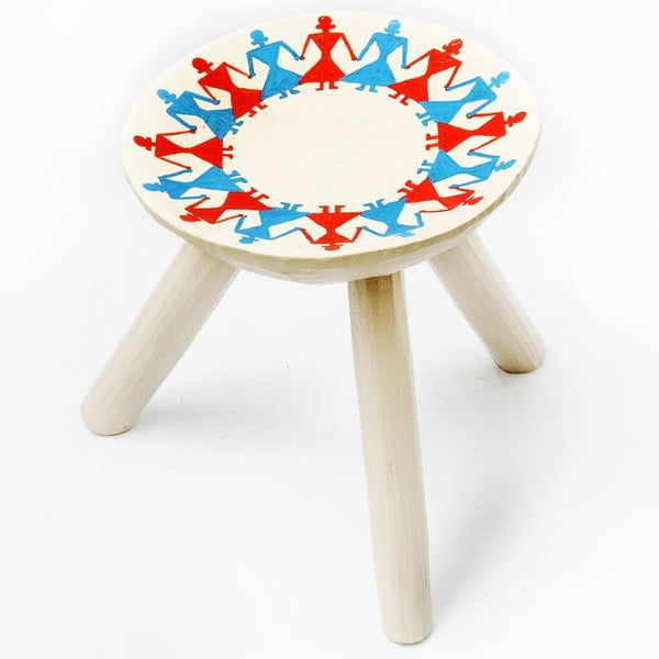Ručně malovaná stolička Bod, 28 cm