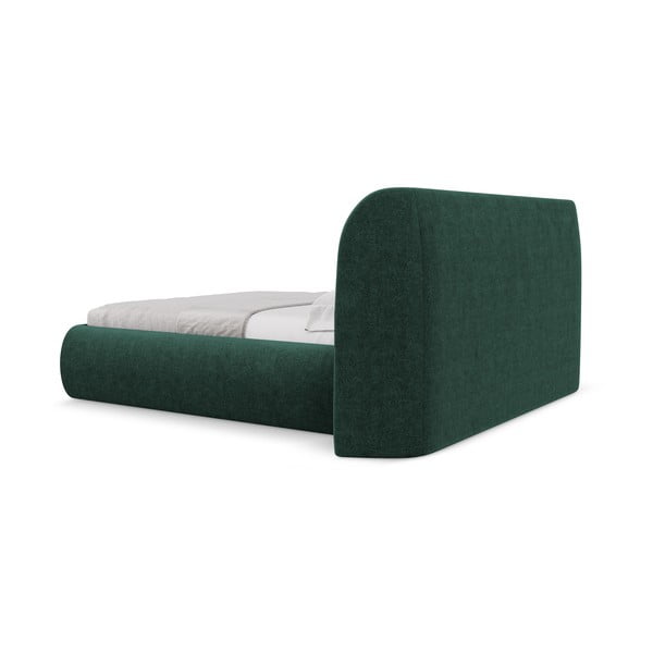 Тъмнозелено двойно тапицирано легло с място за съхранение и включена подматрачна рамка 140x200 cm Hauke – Makamii-image-4