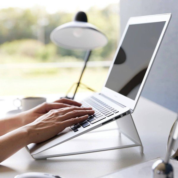 Бяла метална стойка за лаптоп Tower – YAMAZAKI-image-3