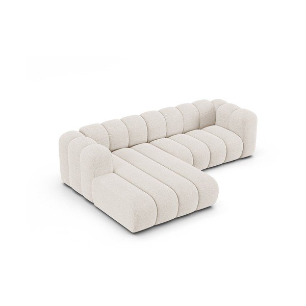 Кремав шенилов ъглов диван (ляв ъгъл) Lupine – Micadoni -image-2