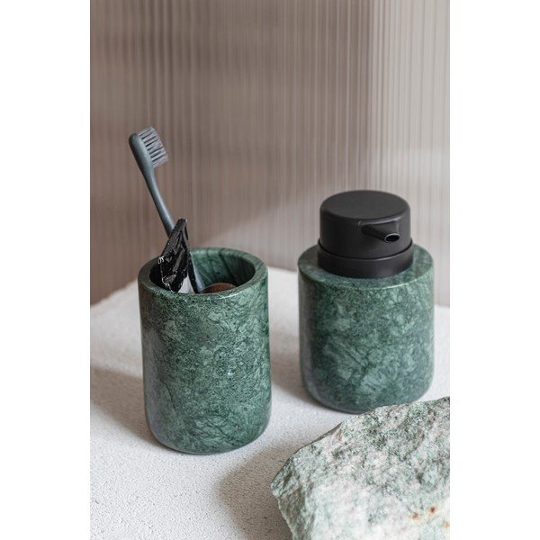 Тъмнозелена мраморна чаша за четки за зъби Marble – Mette Ditmer Denmark-image-2