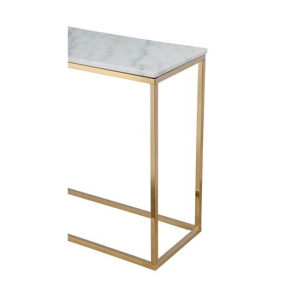 Конзолна маса от бял мрамор с основа от златен мрамор, дължина 100 cm - RGE-image-3