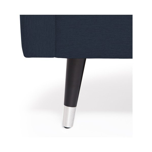 Námořnicky modrá trojmístná pohovka s nohami ve stříbrné barvě Vivonita Meyer-image-3