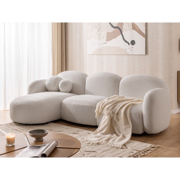 Кремав ъглов диван от букле (ляв ъгъл) Orbit – Ropez-image-4