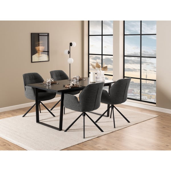 Тъмносив тапициран трапезен стол Aura – Actona-image-2