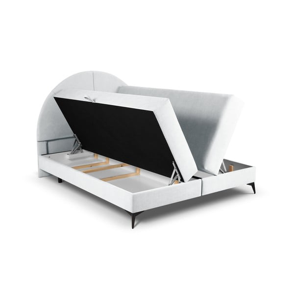 Светлосиво боксспринг легло с място за съхранение 160x200 cm Sunset - Cosmopolitan Design-image-4