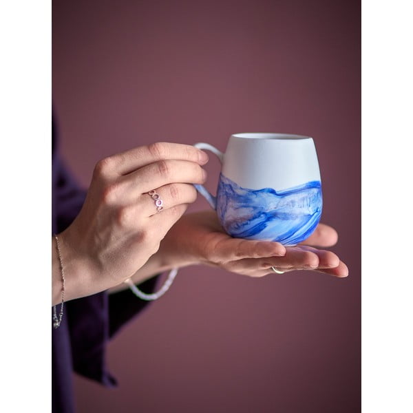 Бели/сини глинени чаши в комплект от 4 бр. 250 ml Lyre – Bloomingville-image-1