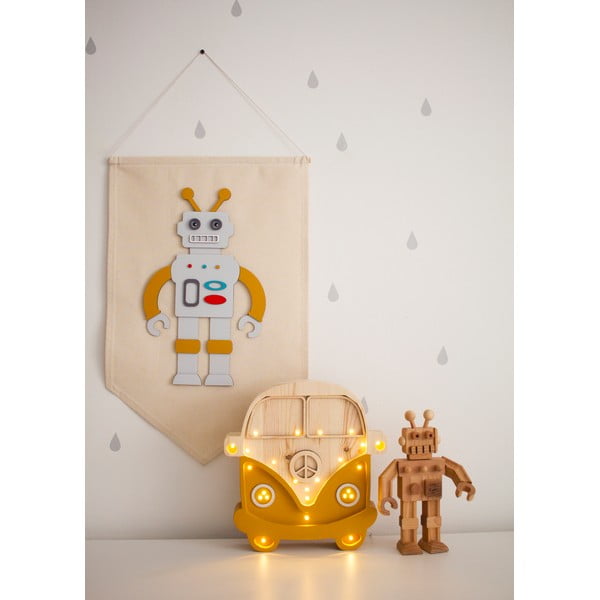 Оранжева настолна лампа от борова дървесина, височина 29 cm Van - Little Lights-image-1