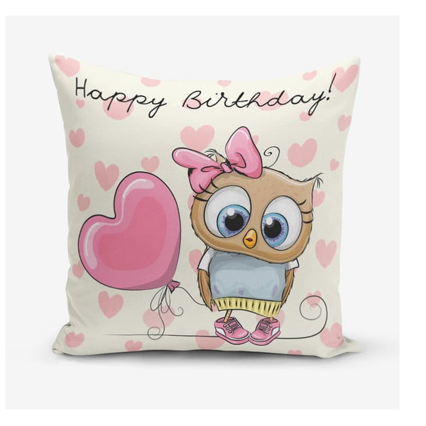 Калъфка за възглавница "Честит рожден ден" със смес от памук, 45 x 45 cm - Minimalist Cushion Covers