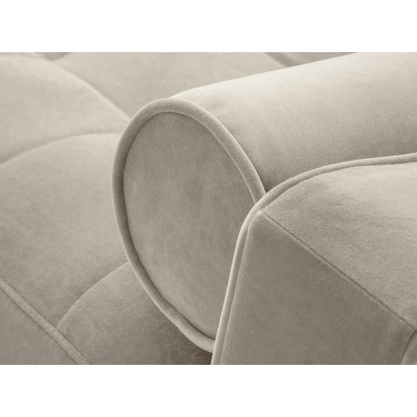 Бежов кадифен ъглов диван, десен ъгъл Santo - Milo Casa-image-1