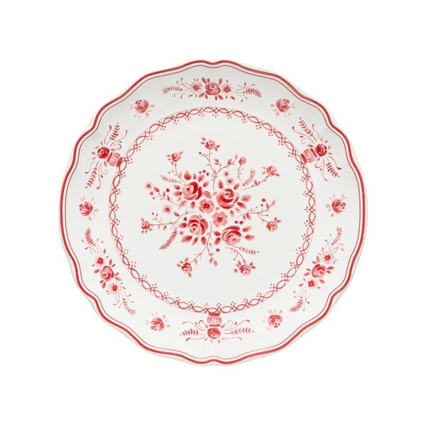 Червена/бяла десертна глинена чиния ø 21 cm Vila – Costa Nova