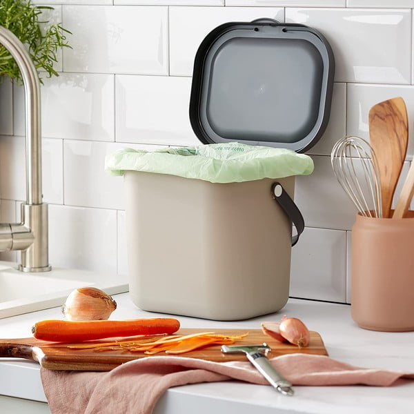 Светлокафяв контейнер за компостируеми отпадъци 6 l Albula – Rotho-image-1