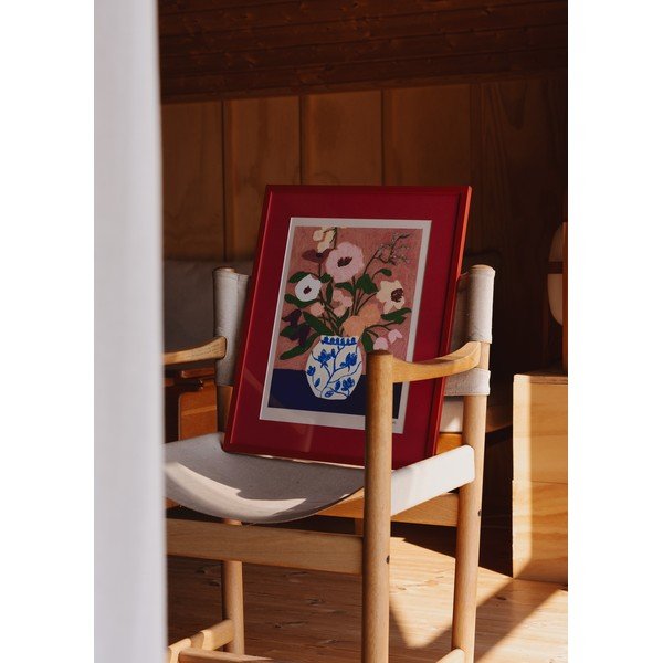 Постер 30x40 cm Flowers on Blue Table – Carla Llanos – The Poster Club-image-1