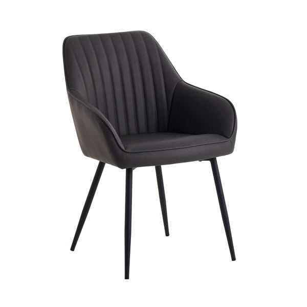 Тъмносиви тапицирани трапезни столове в комплект с подлакътници 2 бр. Nolan Stripe – Unique Furniture