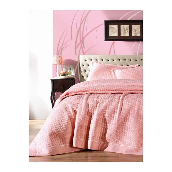 Розово спално бельо за двойно легло Paradiso Puro Rosa, 180 x 230 cm - Mijolnir
