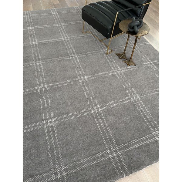 Антрацитен вълнен килим 120x180 cm Calisia M Grid Prime – Agnella-image-1