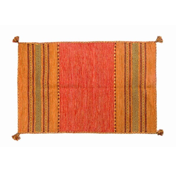 Oranžový ručně tkaný koberec Navaei & Co Kilim Tribal 701, 200 x 140 cm