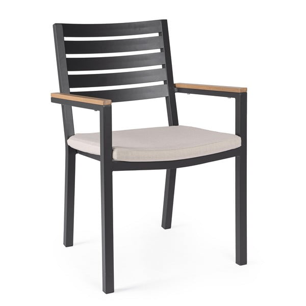 Антрацитни градински столове в комплект от 4 бр. метални Henna   – Bizzotto