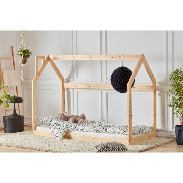 Детско дървено легло във формата на къща , 200 x 90 cm House - Pinio-image-1