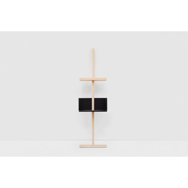 Dřevěná polička s černým regálem MWA Stilt Black