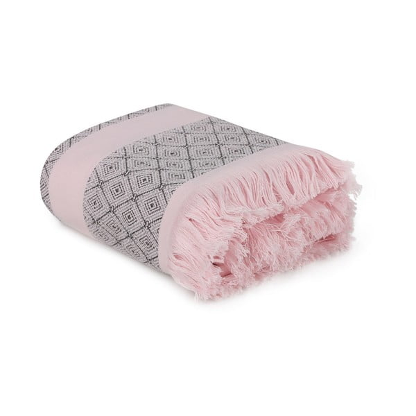 Розова/сива памучна кърпа 150x75 cm Twins - Foutastic