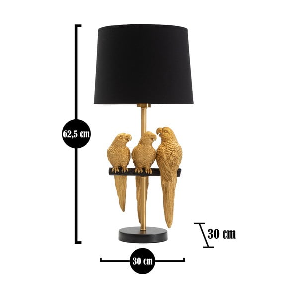 Черна настолна лампа Папагали - Mauro Ferretti-image-2