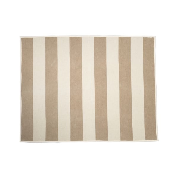 Бежово и кремаво одеяло със смес от вълна 140x180 cm Bob Mud Vanilla – Pappelina