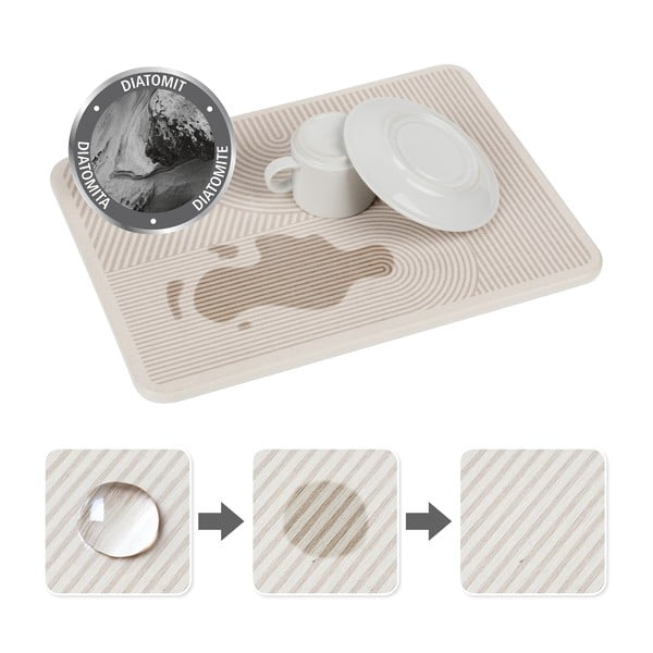 Бежова тавичка за оттичане за съдовете от диатомична глина 40x30 cm Damon – Wenko-image-3