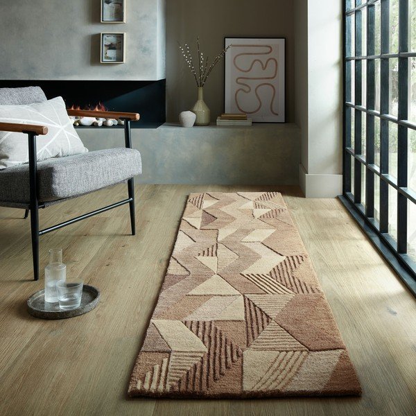 Кафява ръчно изработена вълнена пътека 60x230 cm Moda Asher – Flair Rugs-image-1