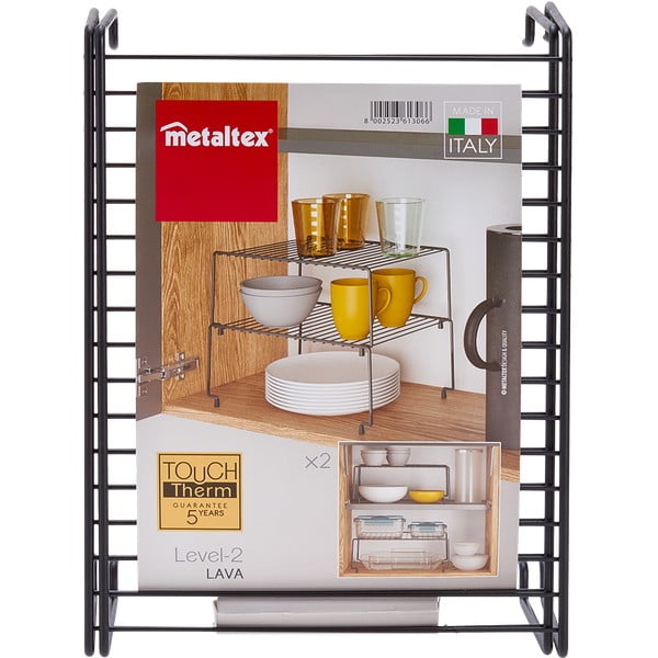 Комплект от 2 черни допълнителни рафта за кухня Brooklyn Lava - Metaltex-image-4