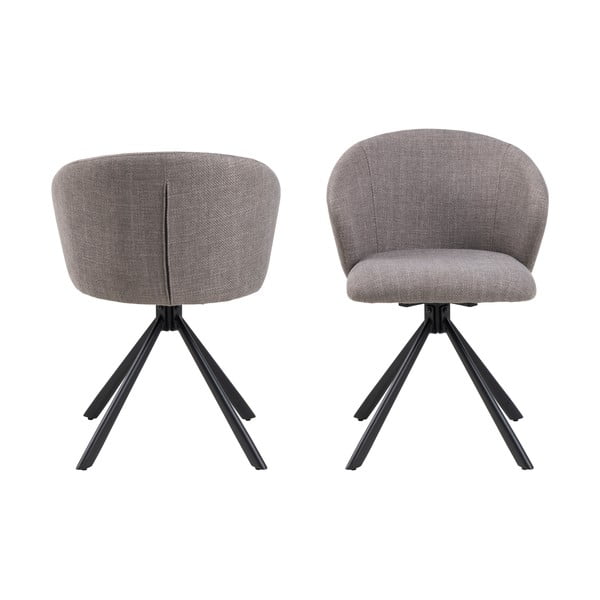 Сиви тапицирани трапезни столове в комплект 2 бр. Pippa – Actona-image-2
